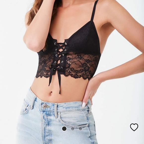 Forever 21 Other - Sheer Mesh Lace-up Cami